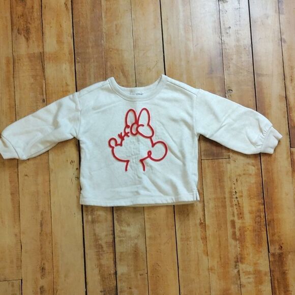 Gap Disney sweatshirt 3T Minnie mouse cream red cotton crewneck spring - Picture 1 of 6